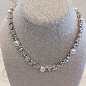 J.Crew Factory Crystal and Pearl Statement Necklace